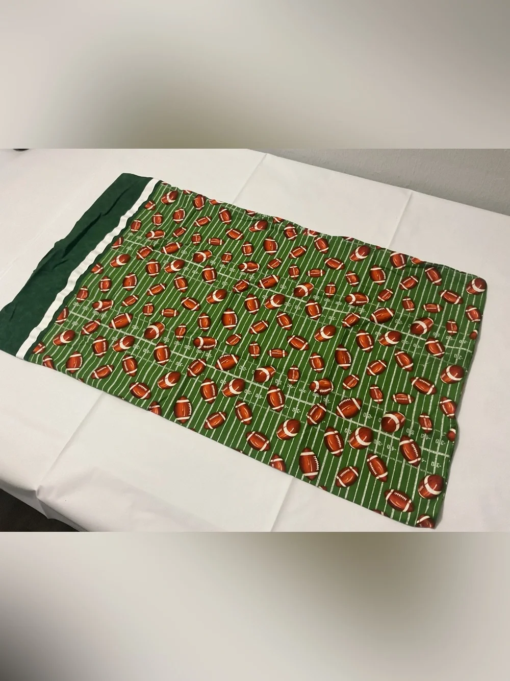 Green Football Field Standard Pillow Case Youth Boys Sports Bed Bedroom Decor